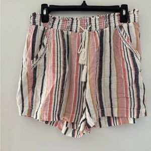 Striped Pink and White Women's Shorts
